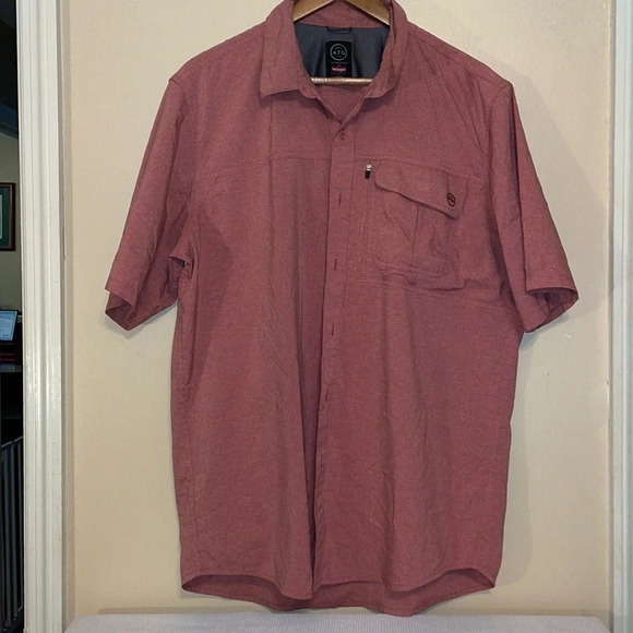 Wrangler mens size Large shirt all terrain gear short sleeve button down utility - Picture 2 of 13